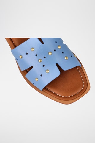 Mules en cuir Florencia - Ciel
