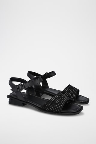 Sandales à talons en cuir - Noir
