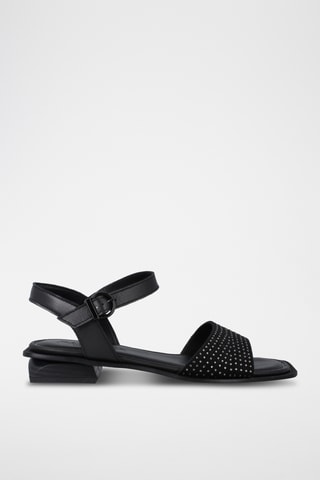 Sandales à talons en cuir - Noir
