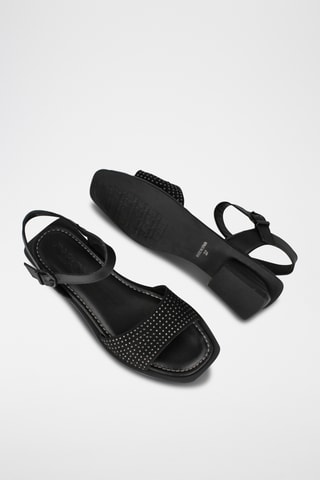 Sandales à talons en cuir - Noir