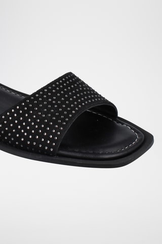 Sandales à talons en cuir - Noir