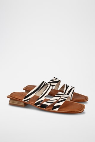 Mules à talons en cuir - Noir