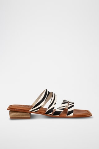 Mules à talons en cuir - Noir