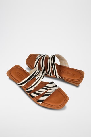 Mules à talons en cuir - Noir