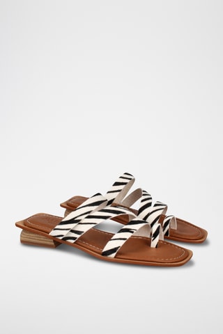 Sandales à talons en cuir - Noir