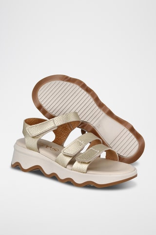 Sandales compensées en cuir Flotter - Argenté