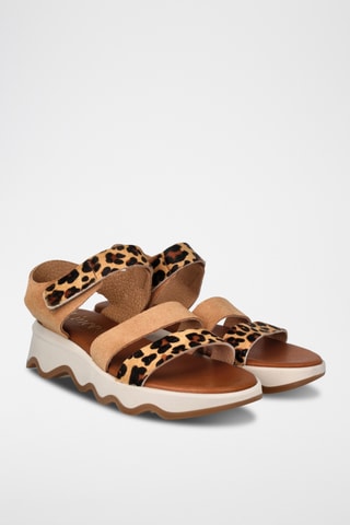 Sandales compensées en nubuck - Marron
