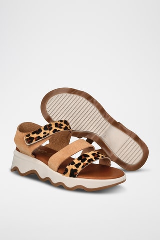 Sandales compensées en nubuck - Marron