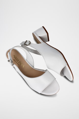 Sandales à talons en cuir Florencia - Blanc