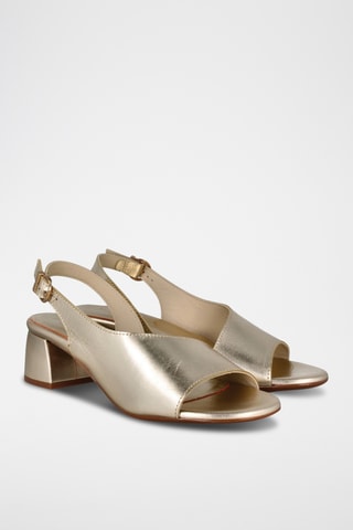 Sandales à talons en cuir Eclat - Doré