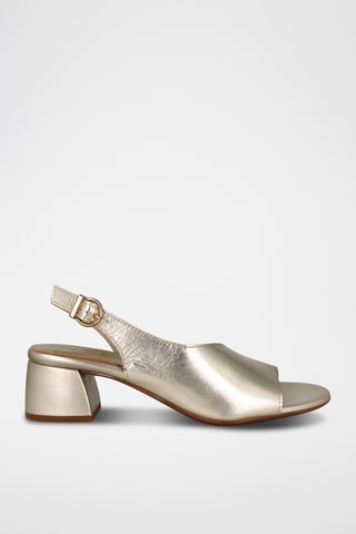 Sandales à talons en cuir Eclat - Doré