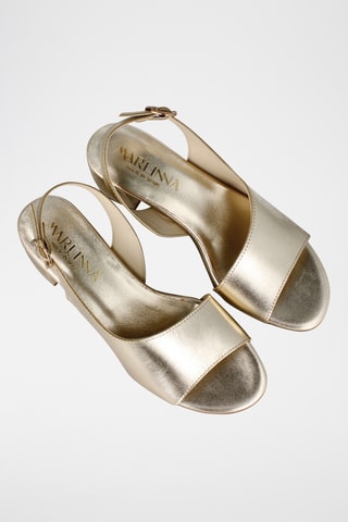 Sandales à talons en cuir Eclat - Doré