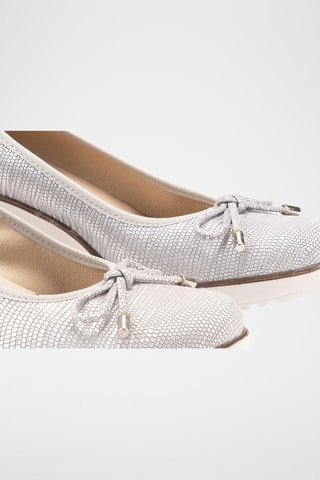 Ballerines compensés en cuir - Argenté