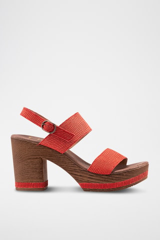 Sandales à talons en cuir Geko - Rouge