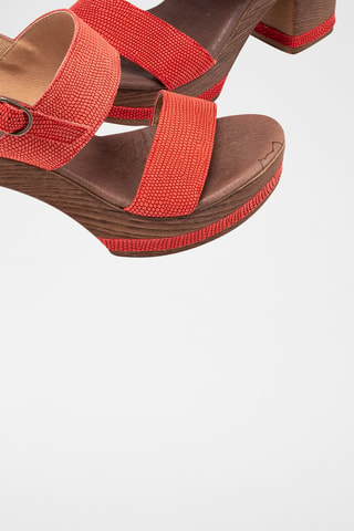 Sandales à talons en cuir Geko - Rouge