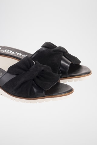 Mules compensées en cuir - Noir