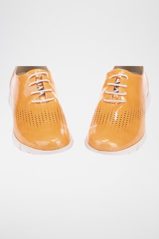 Baskets compensées en cuir verni Charol - Orange