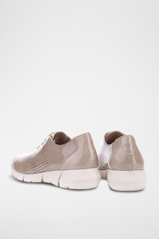 Baskets compensées en cuir verni Charol - Taupe