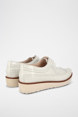 Derbys compensés en cuir verni Charol - Blanc