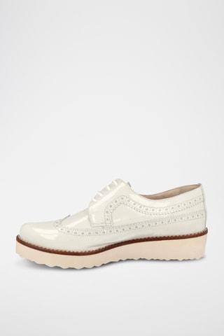 Derbys compensés en cuir verni Charol - Blanc
