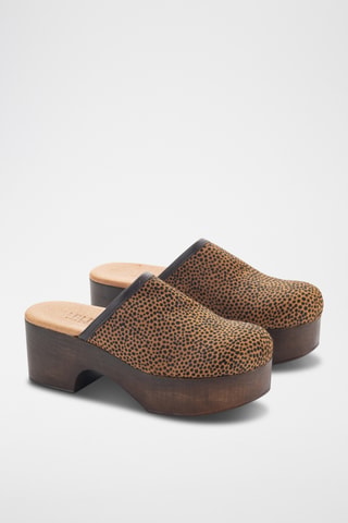 Sabots plateformes en cuir Jirafa - Marron
