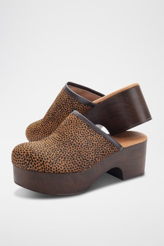 Sabots plateformes en cuir Jirafa - Marron
