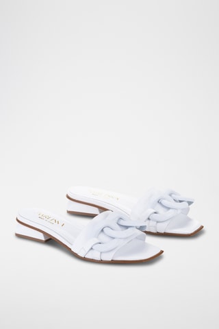 Mules à talons en cuir Florencia - Blanc