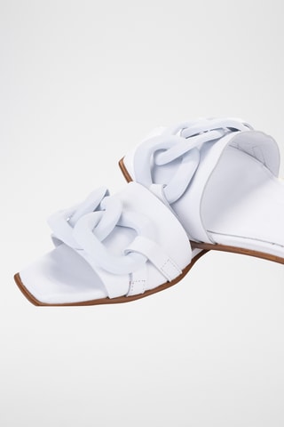 Mules à talons en cuir Florencia - Blanc