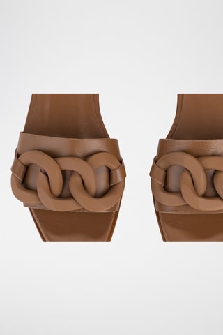 Mules à talons en cuir Florencia - Marron