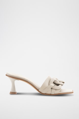 Mules à talons en cuir Florencia - Beige