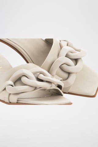 Mules à talons en cuir Florencia - Beige