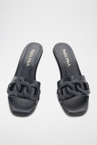 Mules à talons en cuir Florencia - Noir