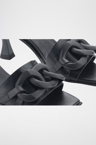Mules à talons en cuir Florencia - Noir