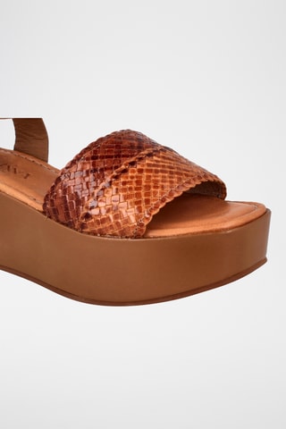 Sandales plateformes en cuir Espigal - Marron