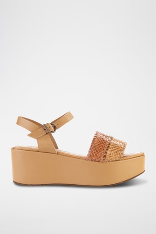 Sandales plateformes en cuir Espigal - Beige