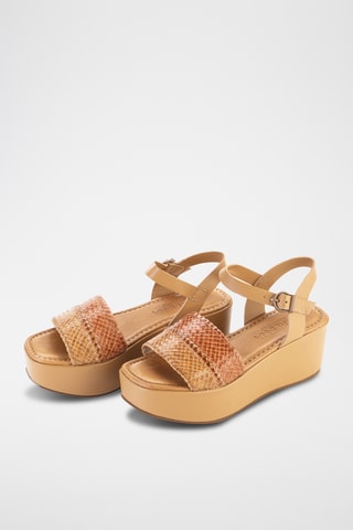 Sandales plateformes en cuir Espigal - Beige