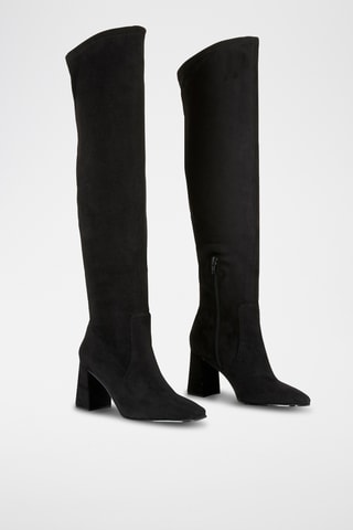 Cuissardes en cuir Delphine - Noir