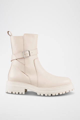 Bottines en cuir Faye - Crème