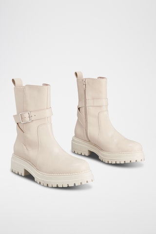 Bottines en cuir Faye - Crème