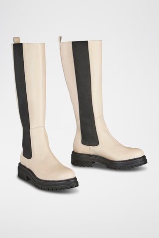 Bottes en cuir Floriane - Crème