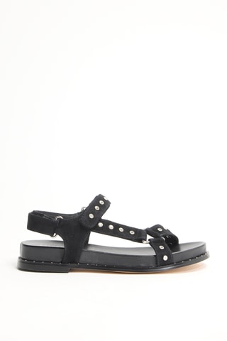 Leren Platform Sandalen - Zwart