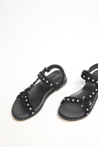 Leren Platform Sandalen - Zwart
