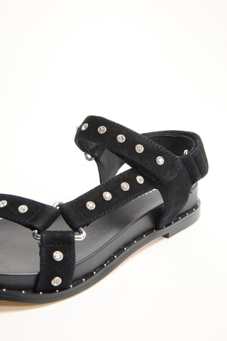 Leren Platform Sandalen - Zwart