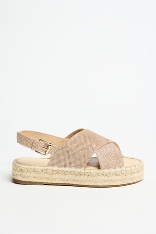 Leren Platform Sandalen - Beige