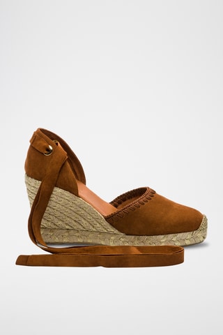Espadrilles compensées en nubuck Idila - Marron