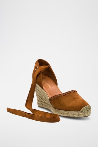 Espadrilles compensées en nubuck Idila - Marron