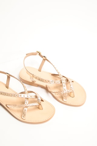 Leren Romeinse Sandalen - Goudkleurig
