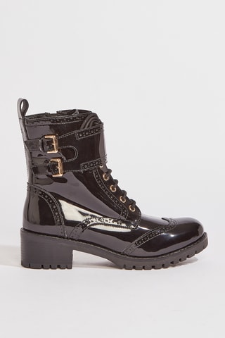 Bottines en cuir vernies Klelia - Noir