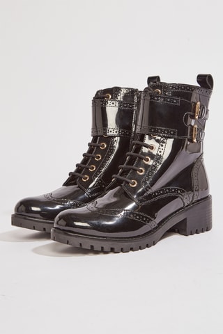 Bottines en cuir vernies Klelia - Noir
