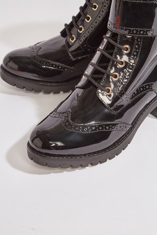 Bottines en cuir vernies Klelia - Noir